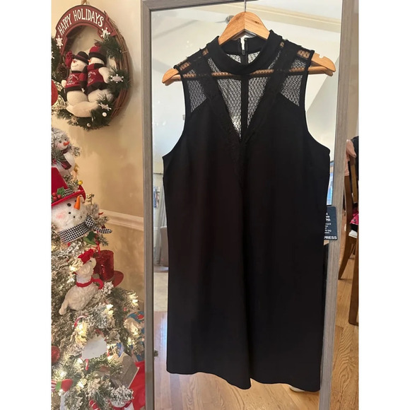 Express A Line Shift Dress, Size L, Black - Picture 1 of 6